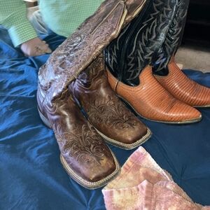 Brown and Orange Western Cowboy Boots